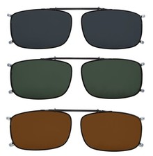 3 Pack Polarized Clip on Sunglasses with Spring Draw Bar C63 54MMx34MM