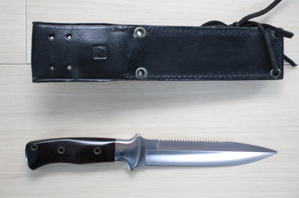 Al Mar SERE Attack #3004 6" Blade Fighting Knife w/Sheath Japan 1980s D88 - Image 2 of 4