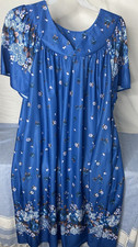 Anthony Richard  s Blue Floral Mumu Gown Housecoat 2X