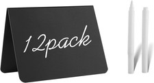12 Pack 4"X3"Mini Chalkboard Signs for Chalk Sign for Food - Party - Buffet - Ta