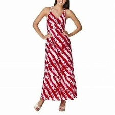 Calypso St Barth For Target Dress Womens 8 Red White Tie Dye Maxi Summer Cotton