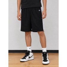 Champion Boys Mesh Athletic Gym Shorts Black White Stripe Size L 14/16 Excellent