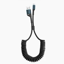 Retractable 100W USB-A to USB-C Fast Charging Cable, For iPhone 17/16/15/Samsung