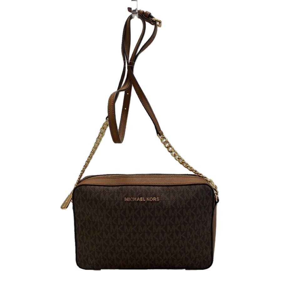 Michael Kors Mk Signture Jet Set Camera Bag/Leather/Brw/Allover Pattern/35F8Gttc