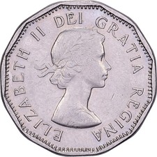 [#638339] Canada, Elizabeth II, 5 Cents, 1959, Royal Canadian Mint, Nickel, AU
