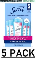 5 PACK -Secret Invisible Solid Antiperspirant Deodorant Powder Fresh 2.4 oz Ea