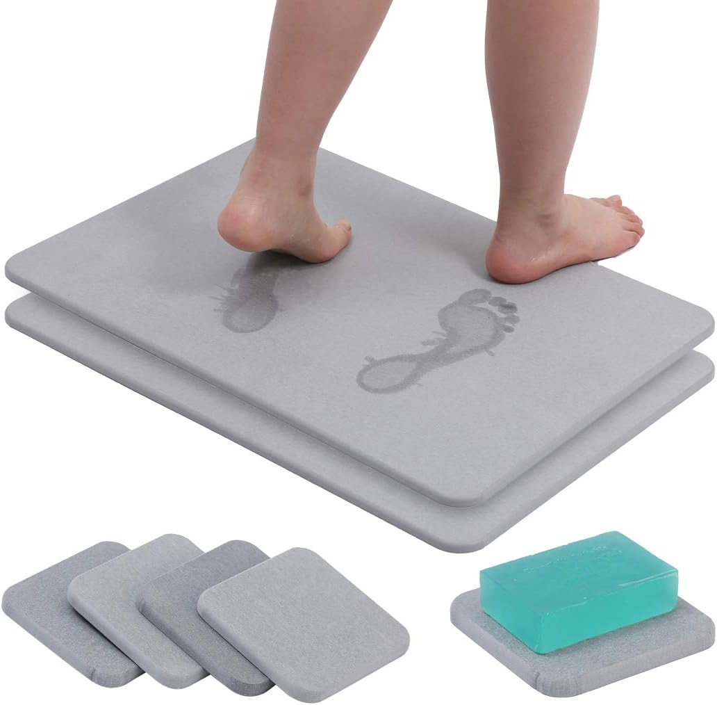 Fast-Drying Diatomaceous Earth Stone Bath Mat Large Absorbent Dia