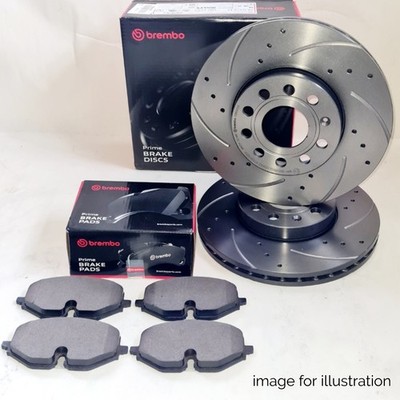 BREMBO REAR DRILLED GROOVED BRAKE DISCS PADS FOR SKODA KAROQ 1.0 1.5 1.6 2.0 TDI