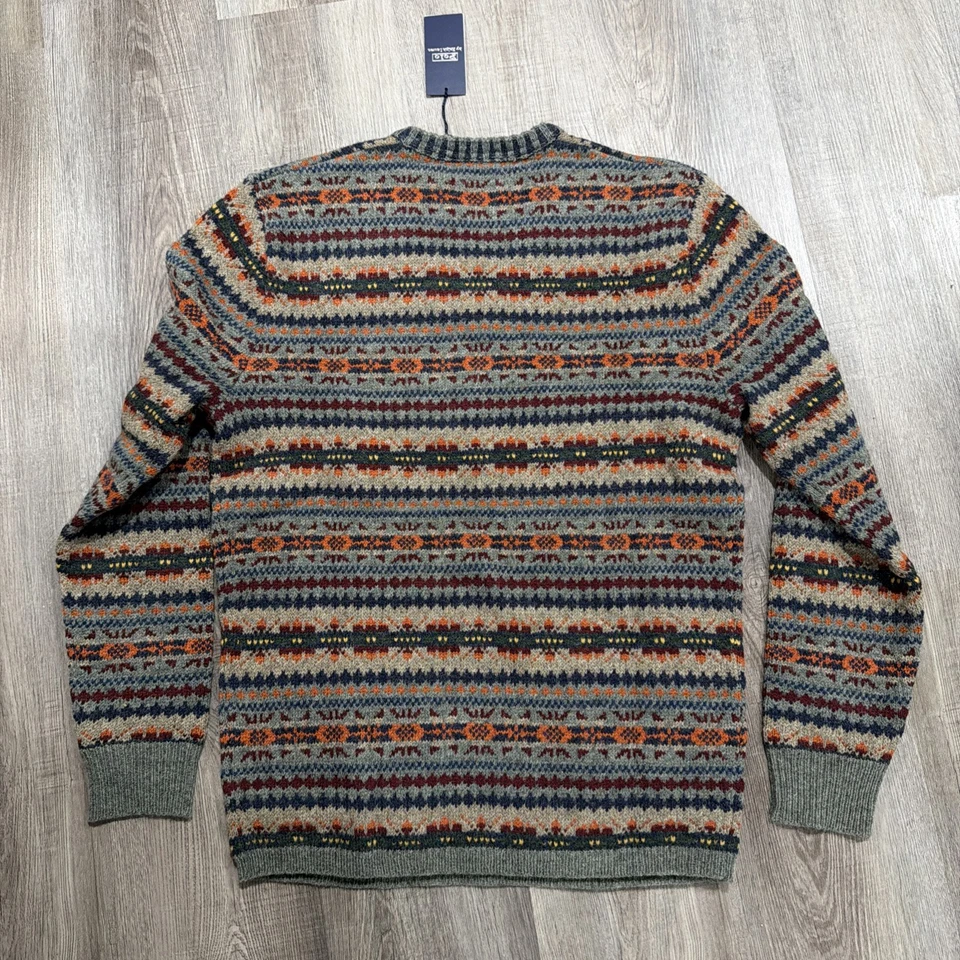 Мужской свитер Polo By Ralph Lauren из шерстяной смеси размер M Fairisle ручная вязка с V-образным вырезом - Изображение 3 из 3