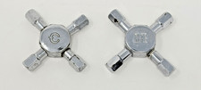 LASCO HC-62 Fit-All Chrome Cross Handle Sink Faucet Knobs Hot Cold Pair Repair