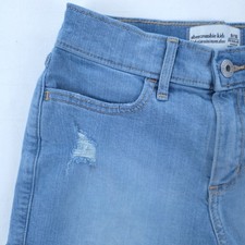 Abercrombie Kids Girl's Shorts High Rise 9/10 Blue Mini Mom Denim Cutoff