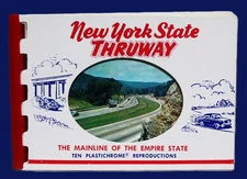 NEW YORK STATE THRUWAY SOUVENIR POSTCARD ALBUM 10 PHOTO VIEWS 1950s VINTAGE