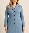 Anne Klein Women's Mid-Length Coat Powder Blue, Wool/Cashmere Blend Sz 2XL