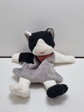 Schmusetuch Handpuppe Sterntaler Katze schwarz weiß Halstuch ca. 30 cm