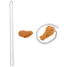 2 Pcs Simulation Food Pendant Necklace Fried Chicken Leg Necklaces Model