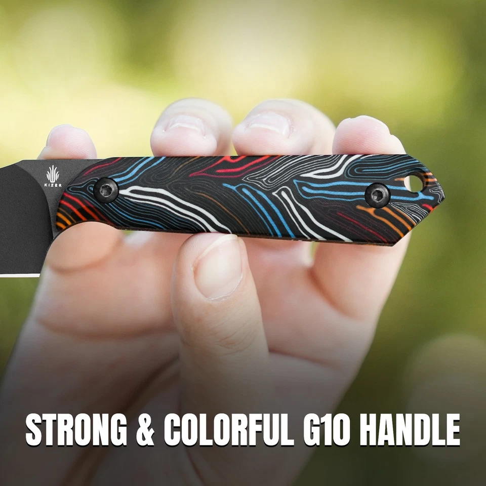 Kizer Harpoon Mini Feststehende Klinge Messer 3V-Stahlklinge G10-Griff 1040S6 - Bild 3 von 4