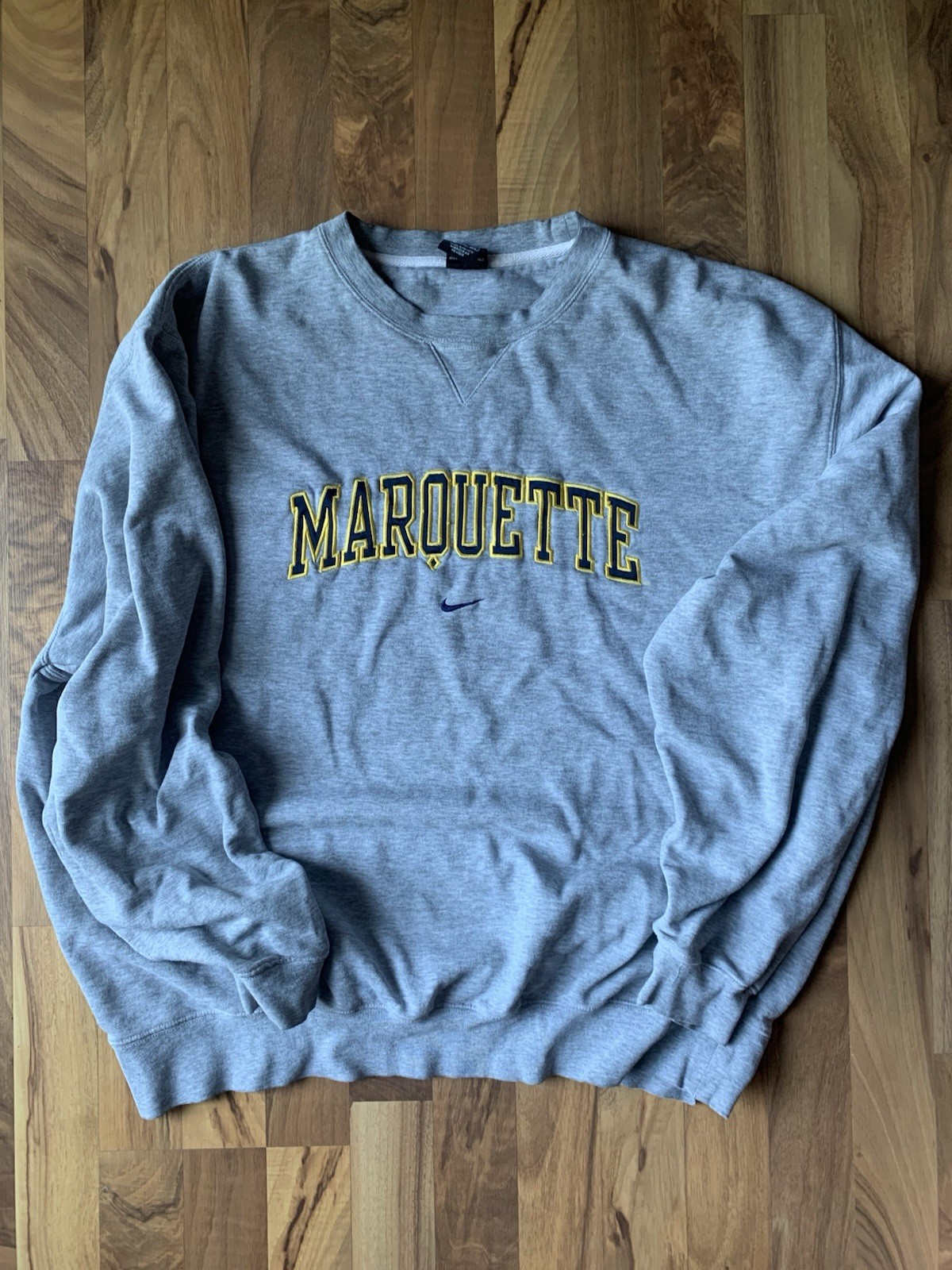 Vintage Nike Marquette Center Swoosh Crewneck Embroidered Sweatshirt Sz XXL