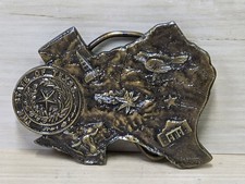 Vintage Bergamot Texas Brass Western Belt Buckle 3 Inch 1976