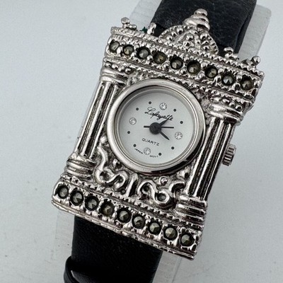 Vintage Lafayette Quartz Watch Unisex Silver Domed Structure Analog New Battery