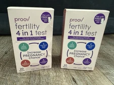 Lot Of (2) Proov Fertility 4 in 1 Test - 1 Cycle Test Kit (40 tests)  Exp 10/26