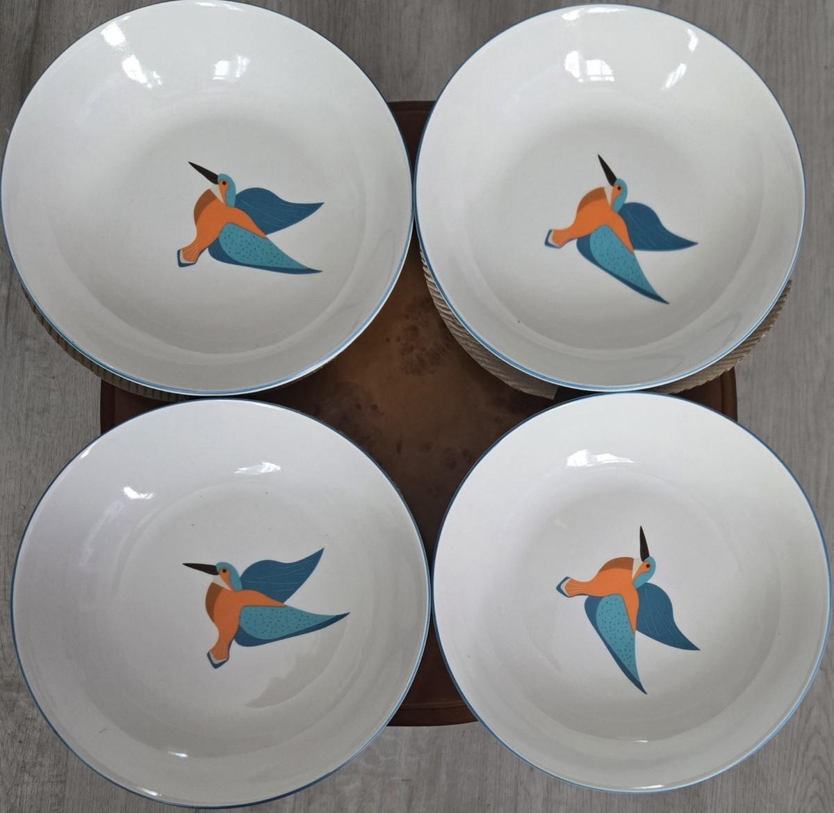 Dunelm Set Of Kingfisher Pasta Bowls
