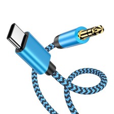 Type C Aux Cord, USB C to 3.5mm Jack Audio Adapter 3FT Hi-Res Stereo Cord Hea...