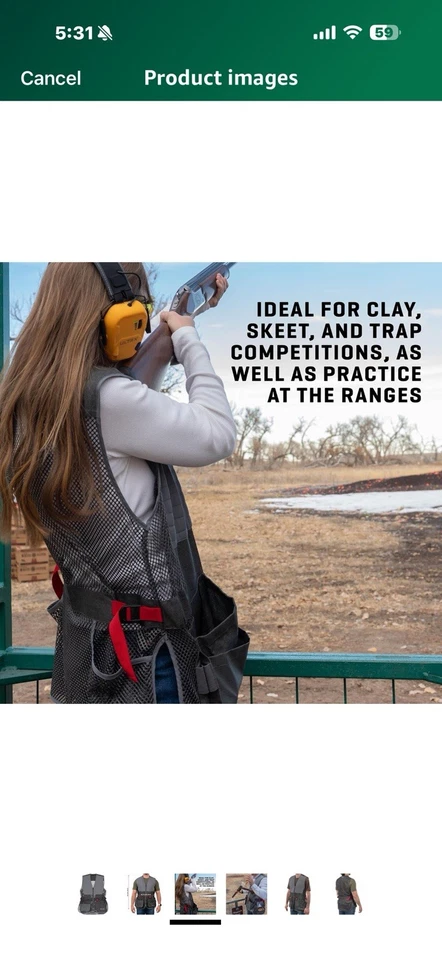 Allen Company Men's Competitor Shooting Vest – Mesh Vest with Moveable XL - Image 3 of 4