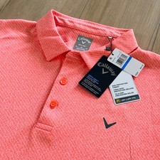 Callaway Golf Shirt Men's XL Pink Peach Opti Dry Polo Premium Performance