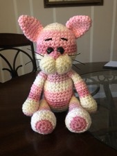 HAND CROCHETED--  Shades Of Pink Kitty  -NEW--11  Standing -AMIGURUMI