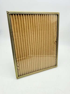 Gold Brass Ornate Metal Picture Frame 8  X 10  Easel Arrow Edge Etched