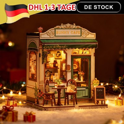 3D Holzpuzzle DIY Book Nook Kit Modellbausatz Puppenhaus Weihnachtsgeschenke DE