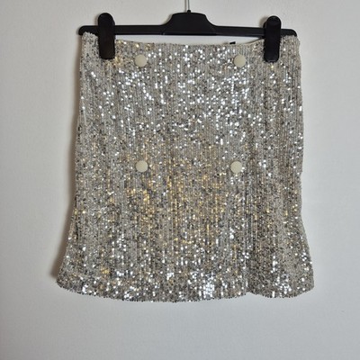 Rotate Birger Christensen 8 Sequin Sparkle Glitter Wrap Mini London Skirt Sexy