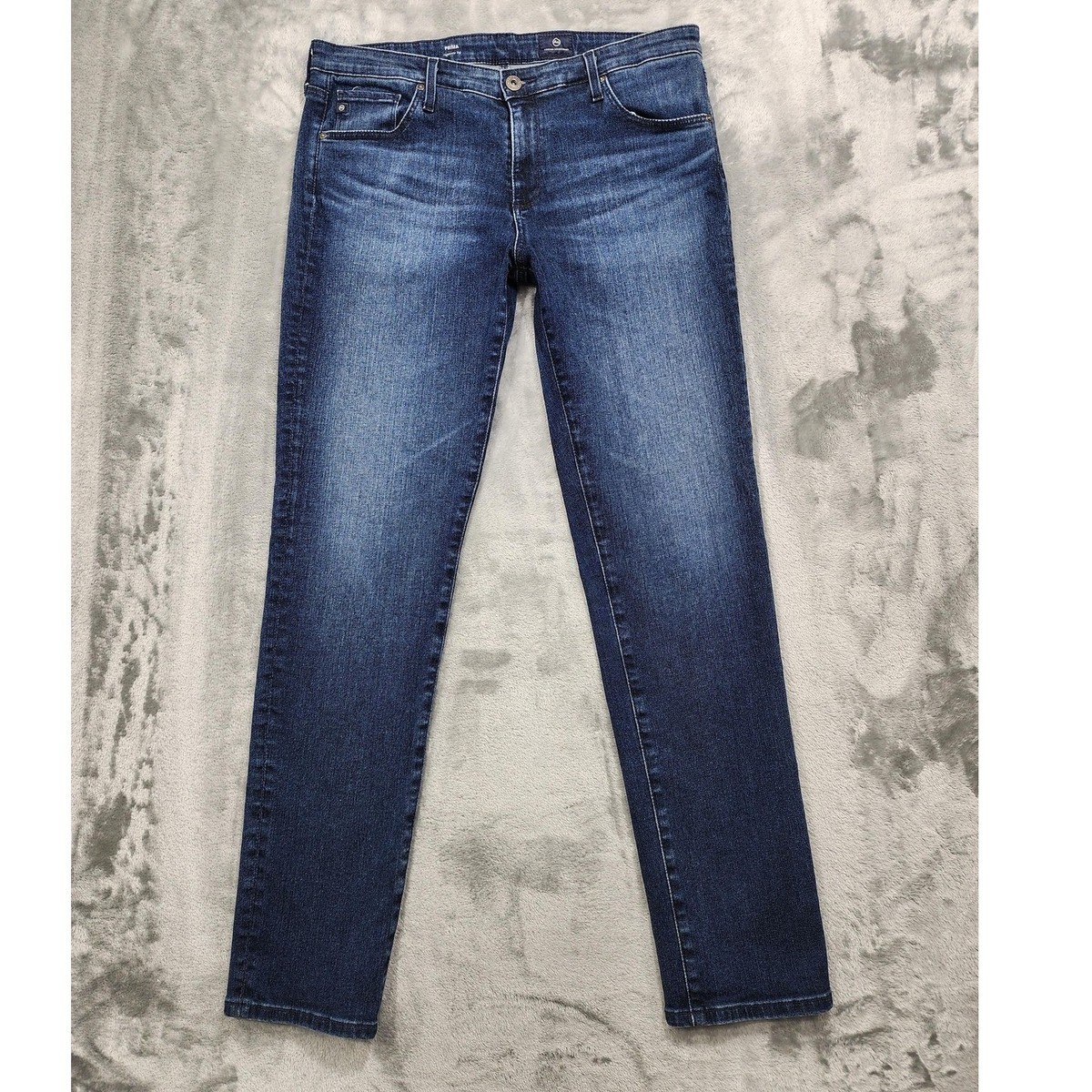 AG Adriano Goldschmied Jeans Womens 32R Blue The Prima Cigarette Leg  Stretch