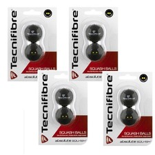 Tecnifibre Double Yellow Dot Squash Balls-8 Pack