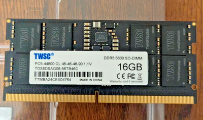 DDR5 32GB（16GB×2）5600 ノートPC用メモリ TWSC TWSC 32GB (2x16GB) DDR5 SODIMM RAM 5600 MHz 262 Pin Laptop Memory