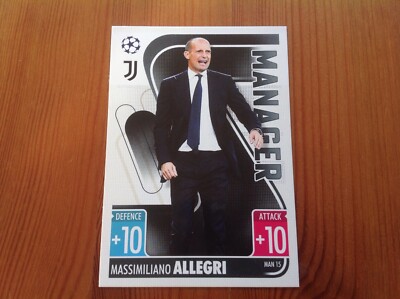 Match Attax 2021/22 Massimiliano Allegri Juve Manager Mint New Rare & Base Card