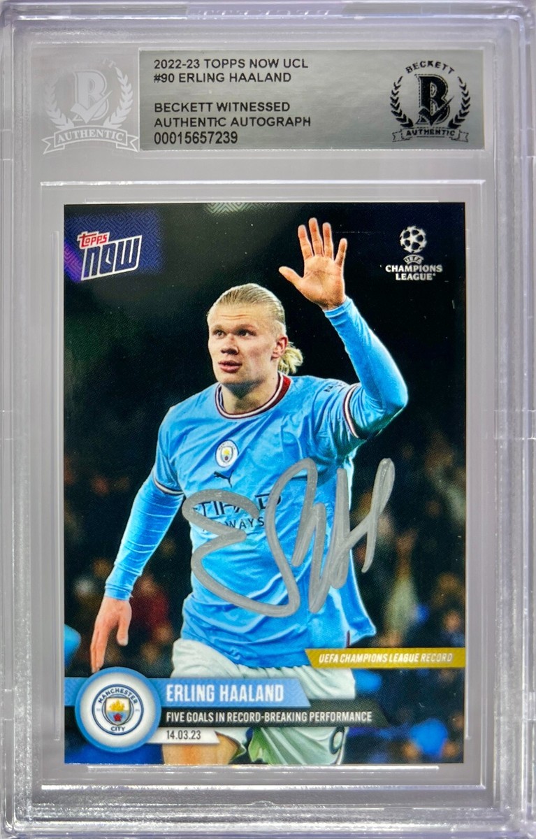 2022-23 Topps Erling Haaland Signed Manchester City #90 BAS