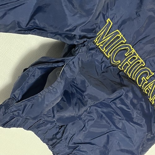 Vtg University Of Michigan Wolverines Embroidered Blue Windbreaker Youth 6 - Picture 3 of 6