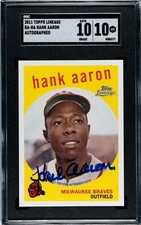 2011 Topps Lineage RA-HA Hank Aaron 1959 REPRINT AUTO SIGNATURE SGC 10 GEM MINT