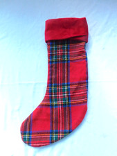 19" Holiday Plaid Christmas Stocking with Velvet Cuff Red/Blue - Wondershop
