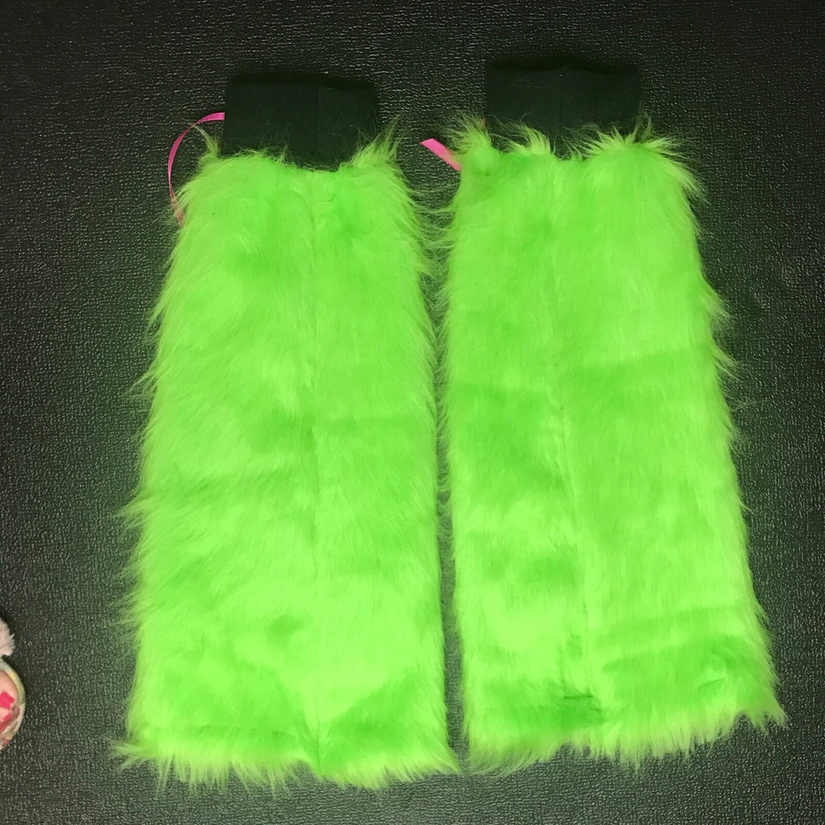 Chauffe-jambes En Fourrure Verte Néon - Taille Unique - Style Monster Costume - Neuf Avec étiquettes
