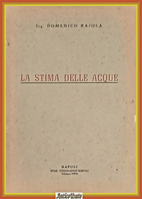DIE WASSERSCHÄTZUNG von Domenico Rajola 1946 Establimento Respoli Buch