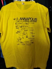 Vintage 70s 80s screen stars annapolis drinking man city map xl shirt usa