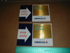 2 Unocal Union 76 gas station original vtg 1988 new Super Diesel decal sticker