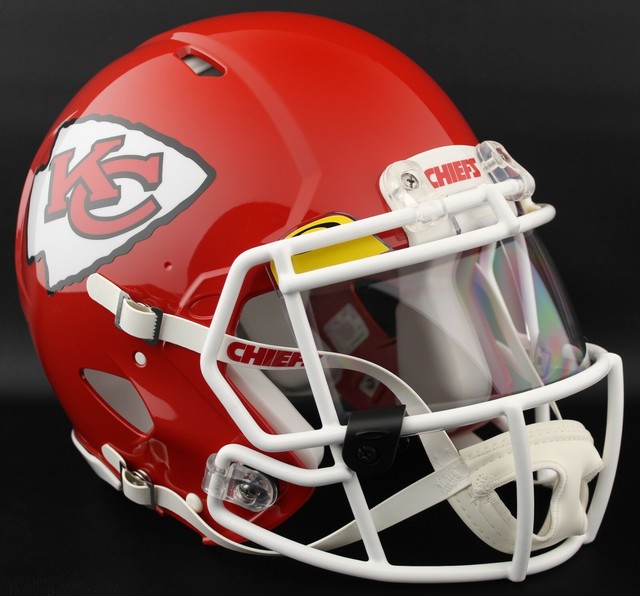 KANSAS CITY CHIEFS NFL Football Helmet with Oakley CLEAR Visor / Eye