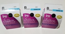Womens Leggs Silken Mist Control Top Run Resistant Jet Black B # 94493 Lot of 3