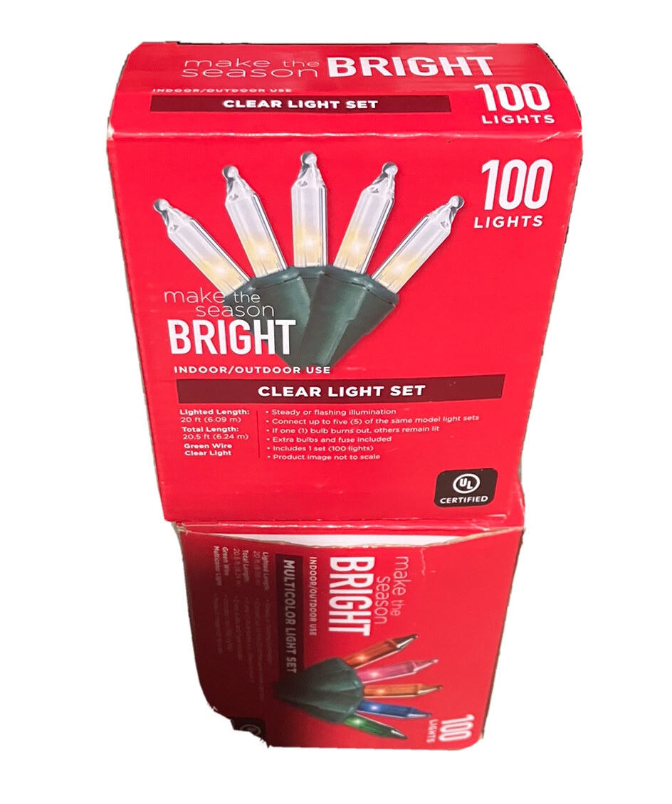 Make The Season Bright Indoor/outdoor Christmas Lights 100 Colored & 100 White eBay