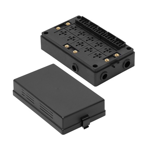 12V Pre-Wired Fuse Relay Box with 10X 5-Pin 40A Relays and 15X Slots for Car RV - Foto 10 di 10