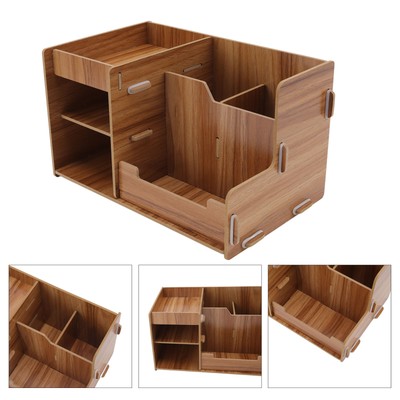 Wooden Desk Organize Shelf Multi Layer Space Saving Tabletop Storage Box Für