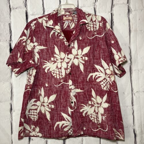 Camisa Hawaiana De Colección RJC Ltd Para Hombres XXL Grande Roja/Borgoña Floral Camisa Abotonada EE. UU. - Imagen 2 de 11